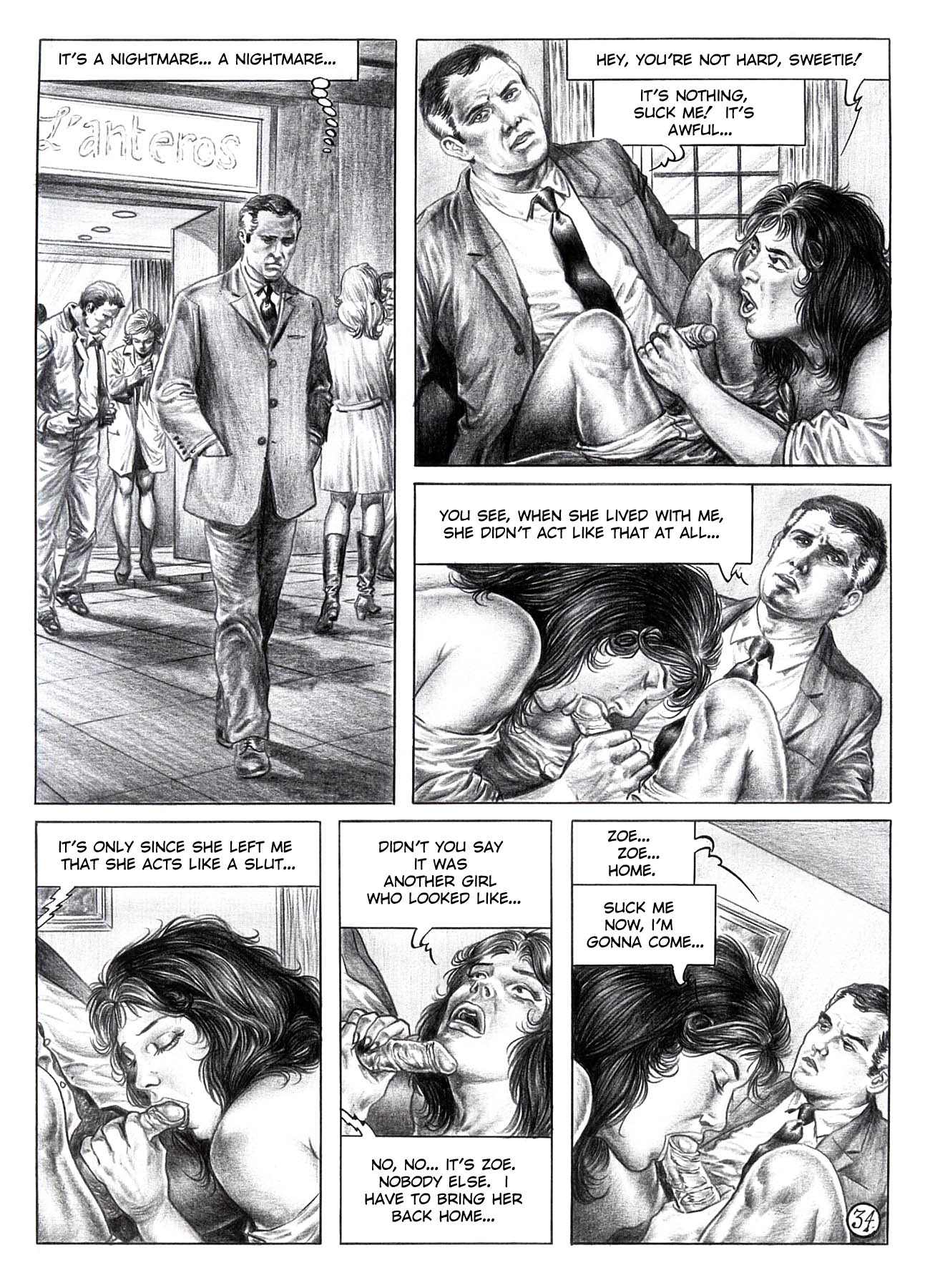Black and white porn art comics